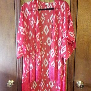 Pink Fringe Kimono